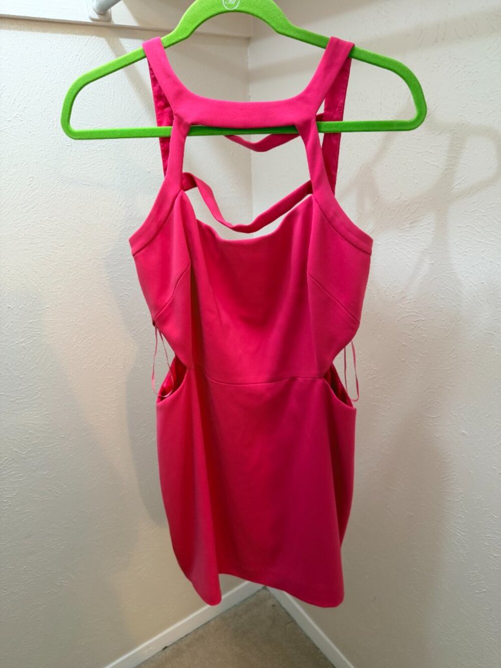 Jay Godfrey Fuchsia Pink Cage Neck Cutout Mini Dress - Size 8